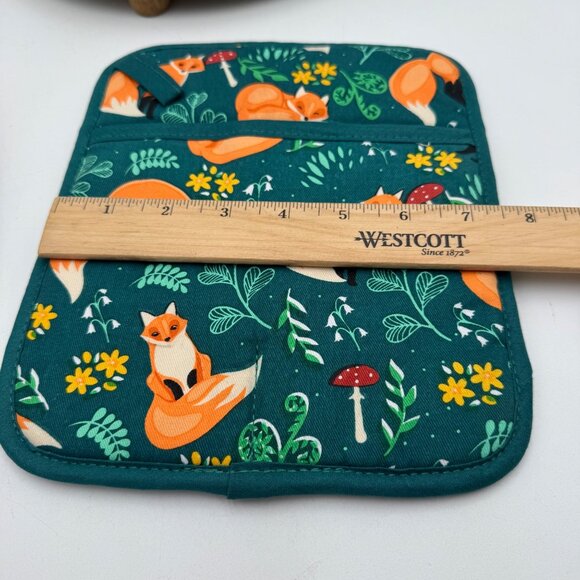 Pot holders heat resistance Fox Print pocket terry cloth lined NWOT - Picture 12 of 13
